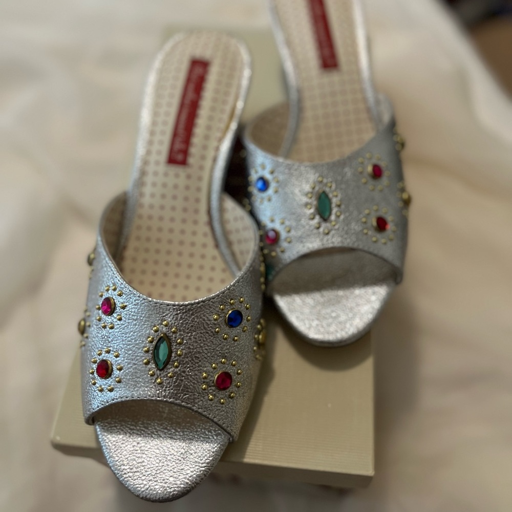 B.A.I.T. Metallic Silver Gem’d Out Mules